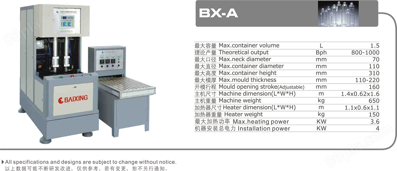 BX-A 半自动吹瓶机（1.5L）
